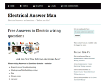 Tablet Screenshot of electricalanswerman.com